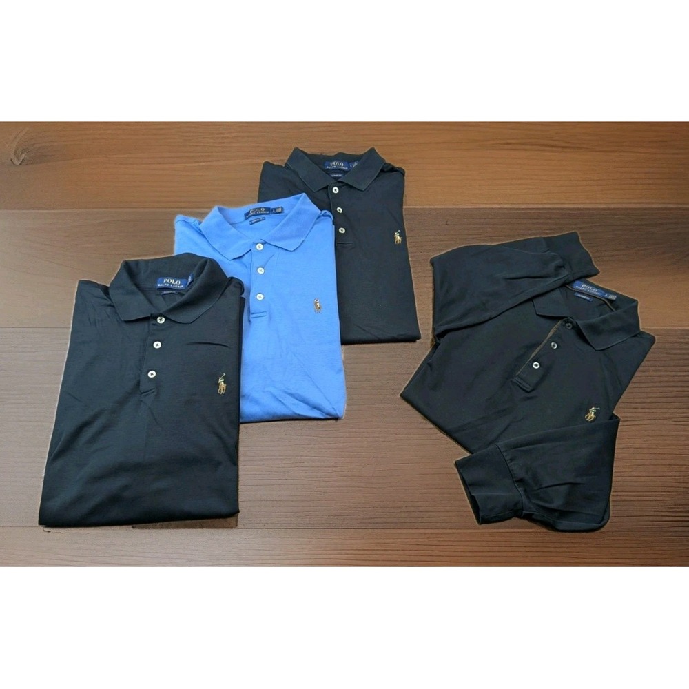 4 Ralph Lauren Polo Shirts Mens Large Classic Fit Short Sleeve x3 Long Sleeve x1